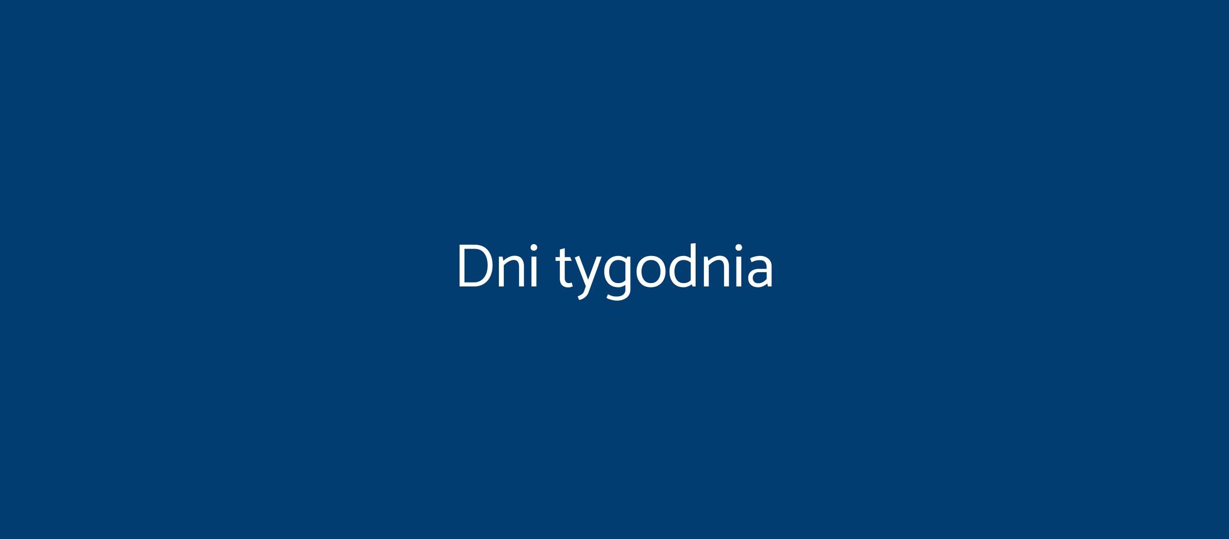 Dni tygodnia