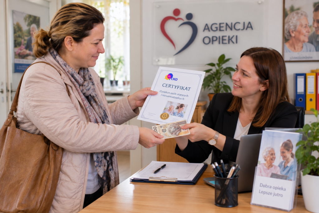 Agencja opiekuńcza finansuje kurs dla opiekunki – jak o to zapytać